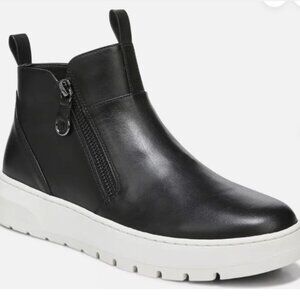 Vionic Brinkley Slip on Side Zip BLack Booties NWOT